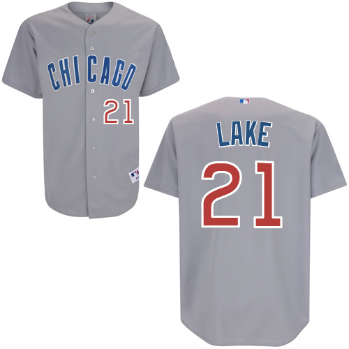 Junior Lake #21 MLB Jersey-Chicago Cubs Men's Authentic Road Gray Baseball Jersey